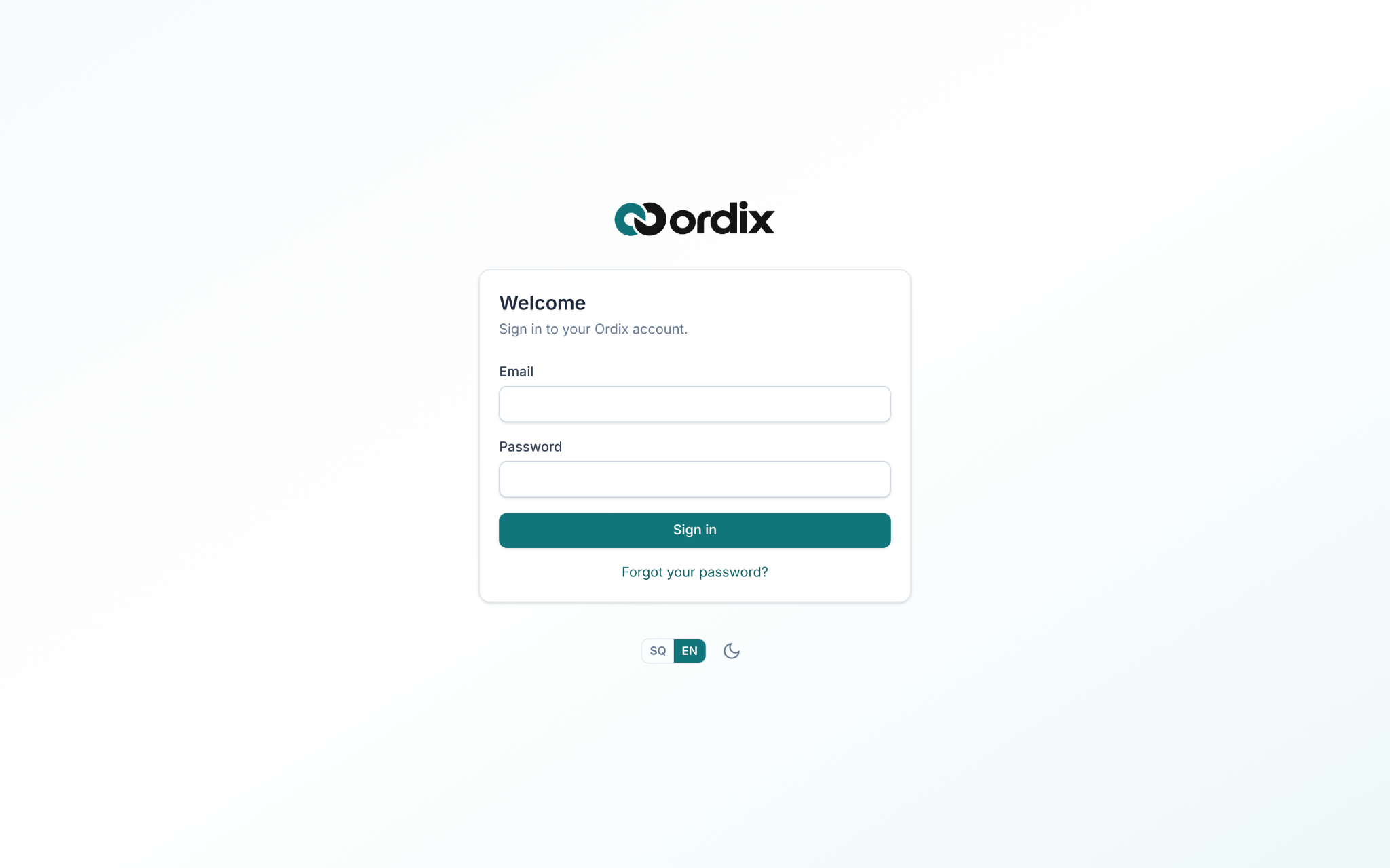 Ordix — Sign in